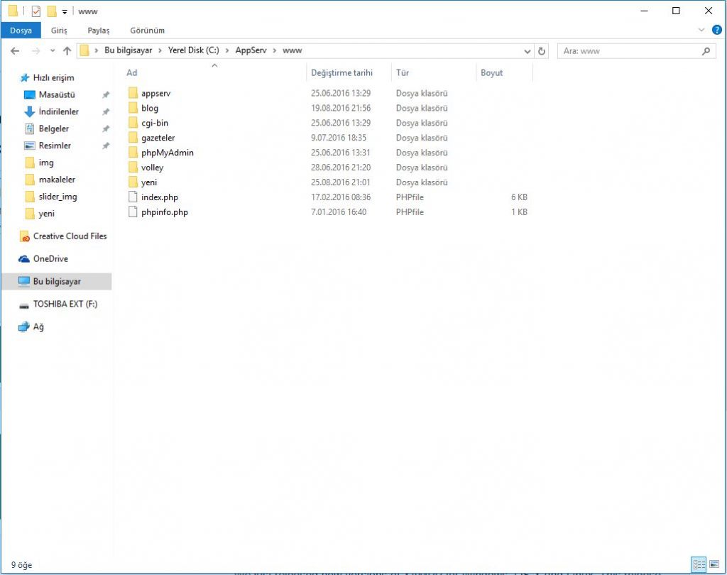 appserv-dosya-yapisi