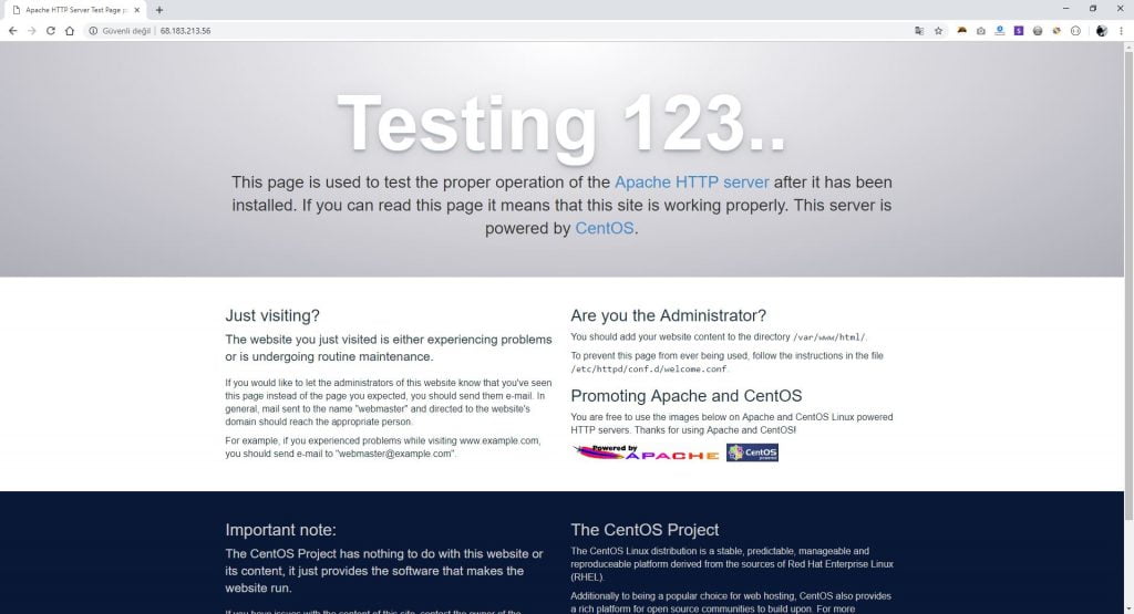 Apache Test Sayfası